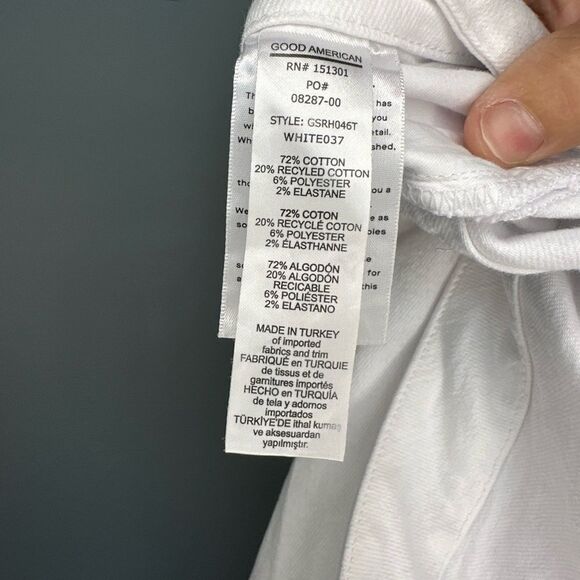 Good American White Good Straight Raw Hem Jeans  Size 18 Denim Spring Summer - Picture 5 of 7